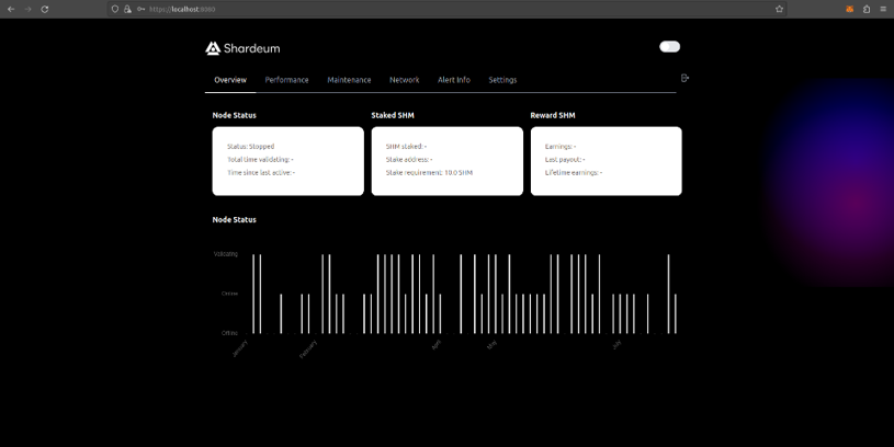 Shardeum Overview page