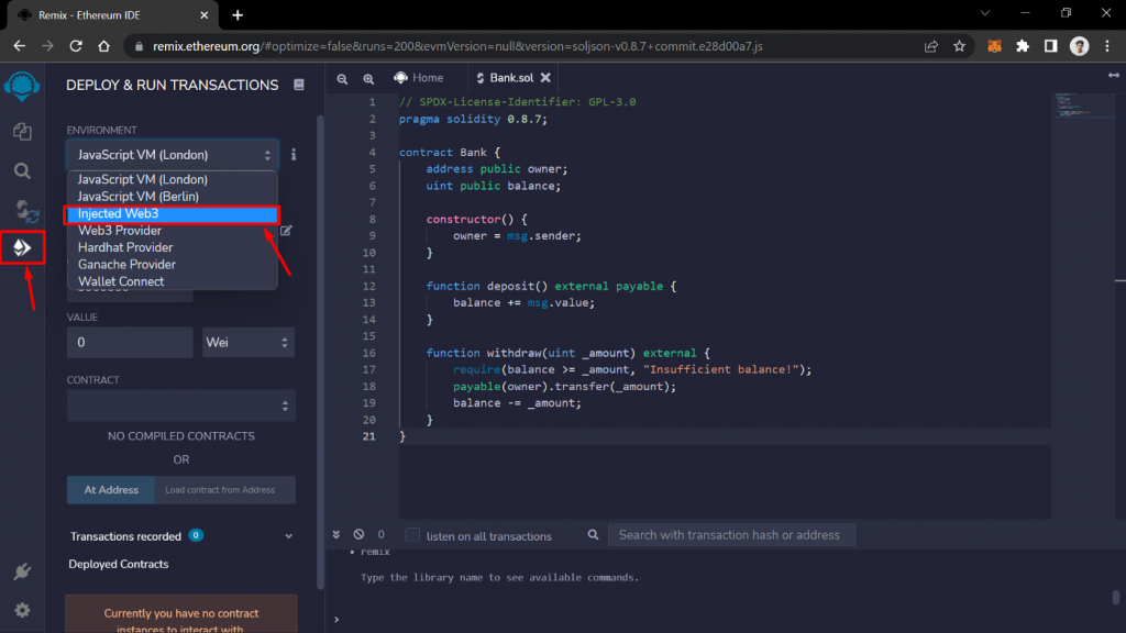 Deploy Smart Contract on EVM based Shardeum testnet