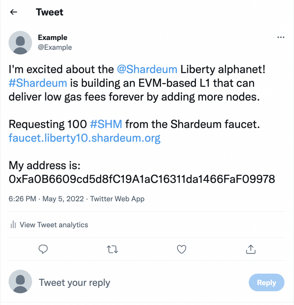 Shardeum Testnet Claim SHM token